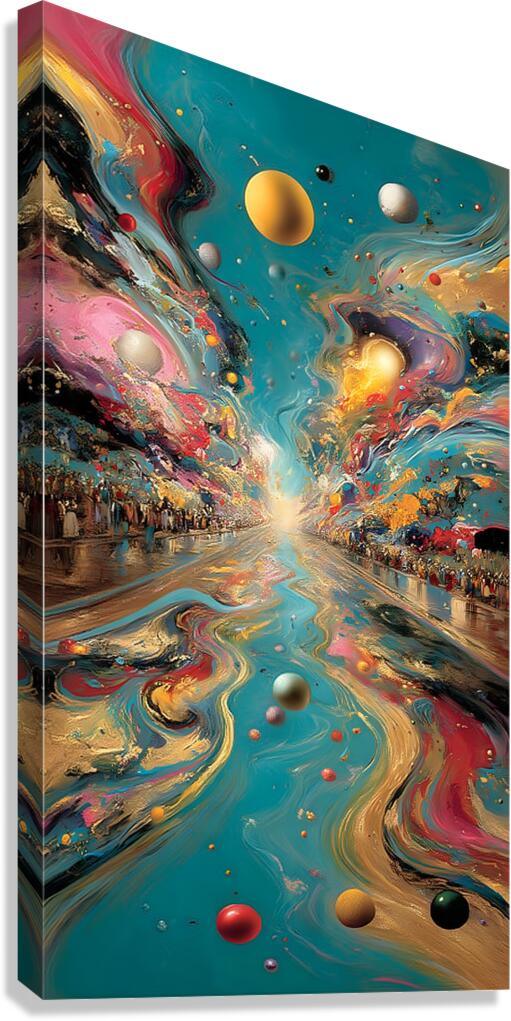 Cosmic Avenue – Surreal Planet Road Print Canvas Print