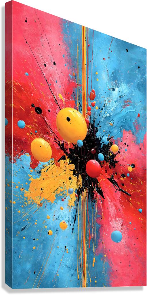 Impact Core – Primary Splash Abstract Print Canvas Print