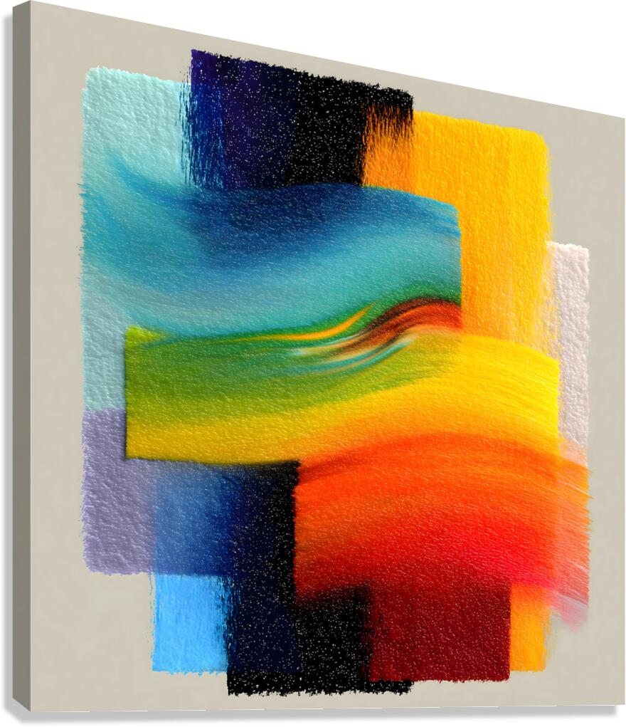 Chromatic Blocks VIII – Patchwork Abstract Print Canvas Print