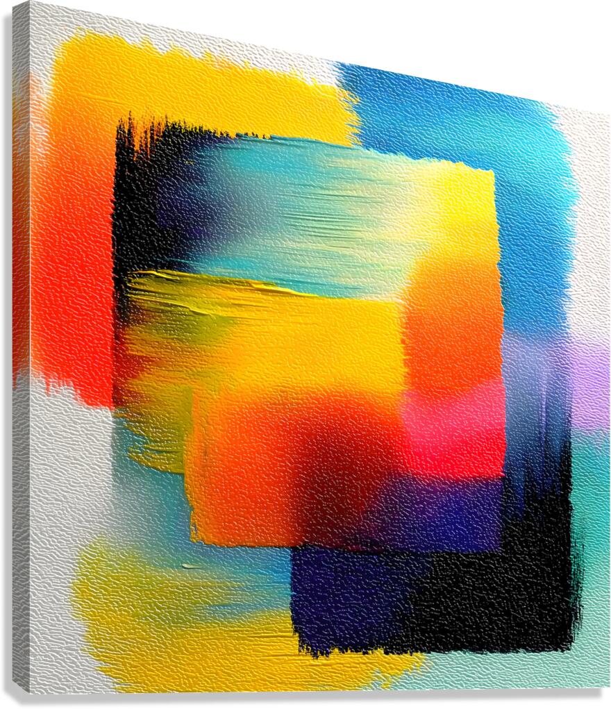 Chromatic Blocks VI – Patchwork Abstract Print Canvas Print