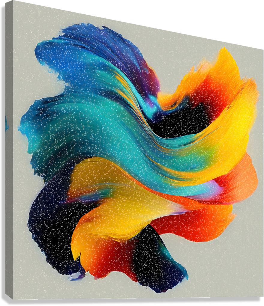 Chromatic Blocks IV  – Patchwork Abstract Print Canvas Print