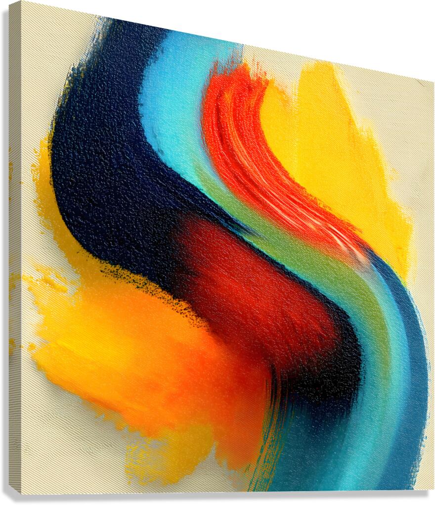 Chromatic Blocks VII – Patchwork Abstract Print Canvas Print