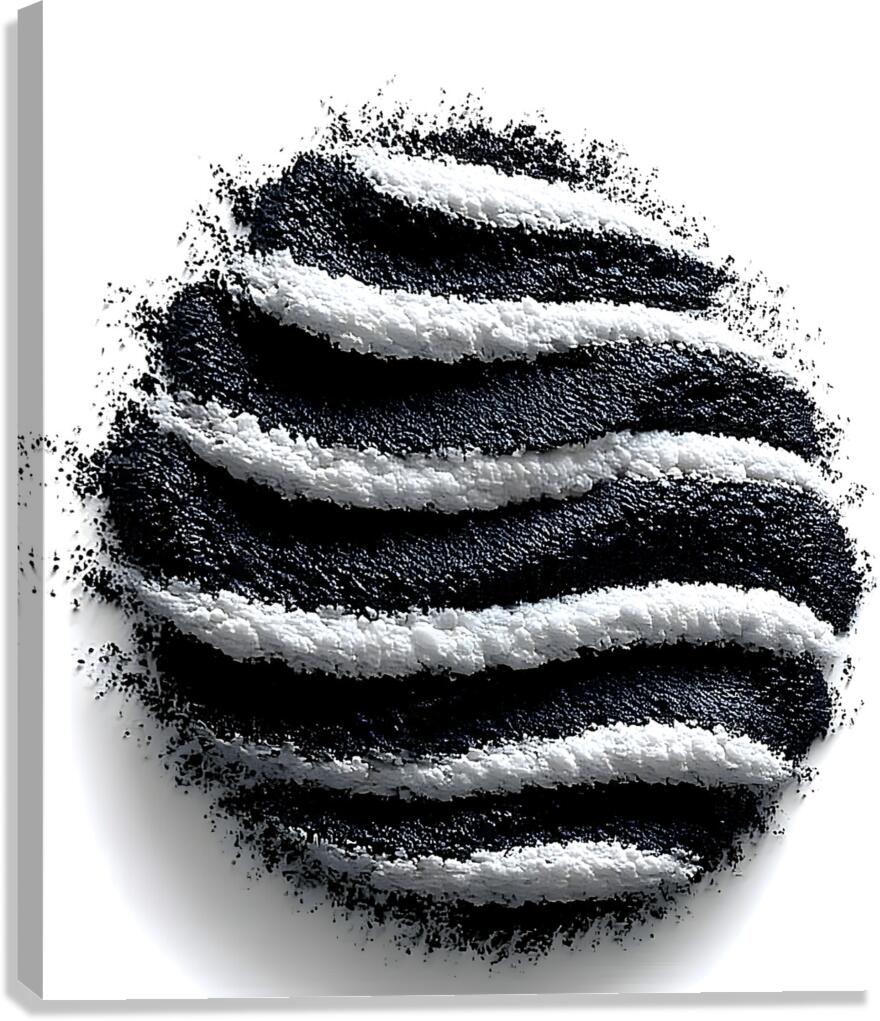 Lunar Strata – Layered Monochrome Sphere Print Canvas Print