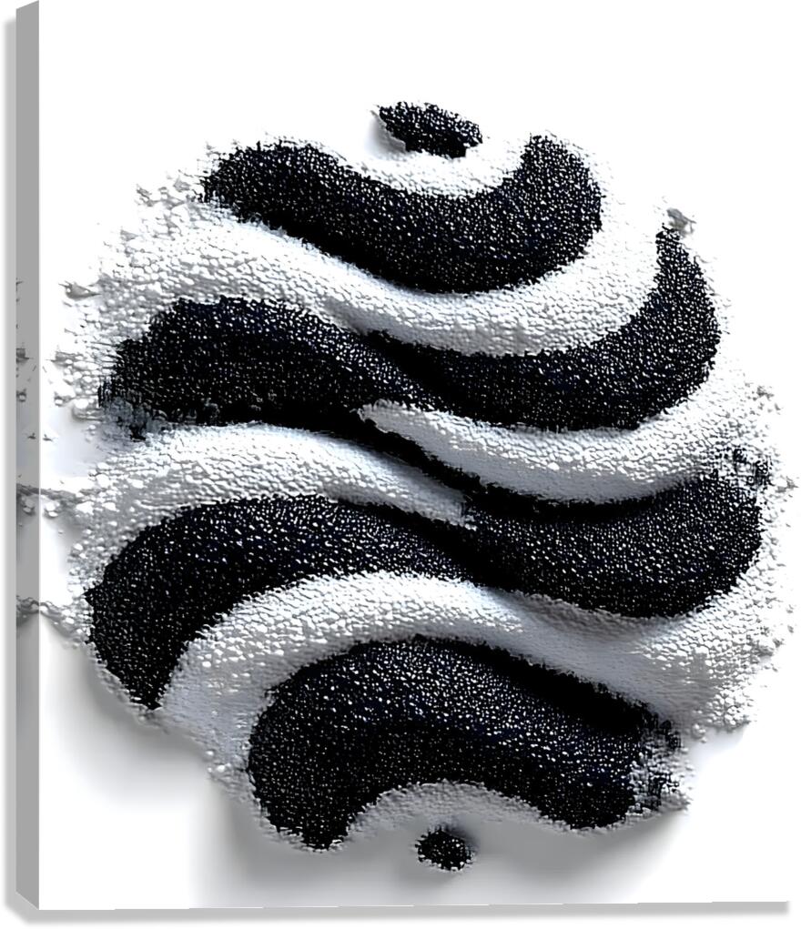 Zebra Orbit – Monochrome Ripple Sphere Print Canvas Print