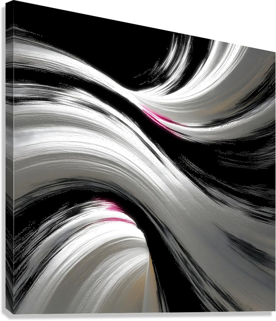 Silk Currents – Black & White Flow Print Canvas Print