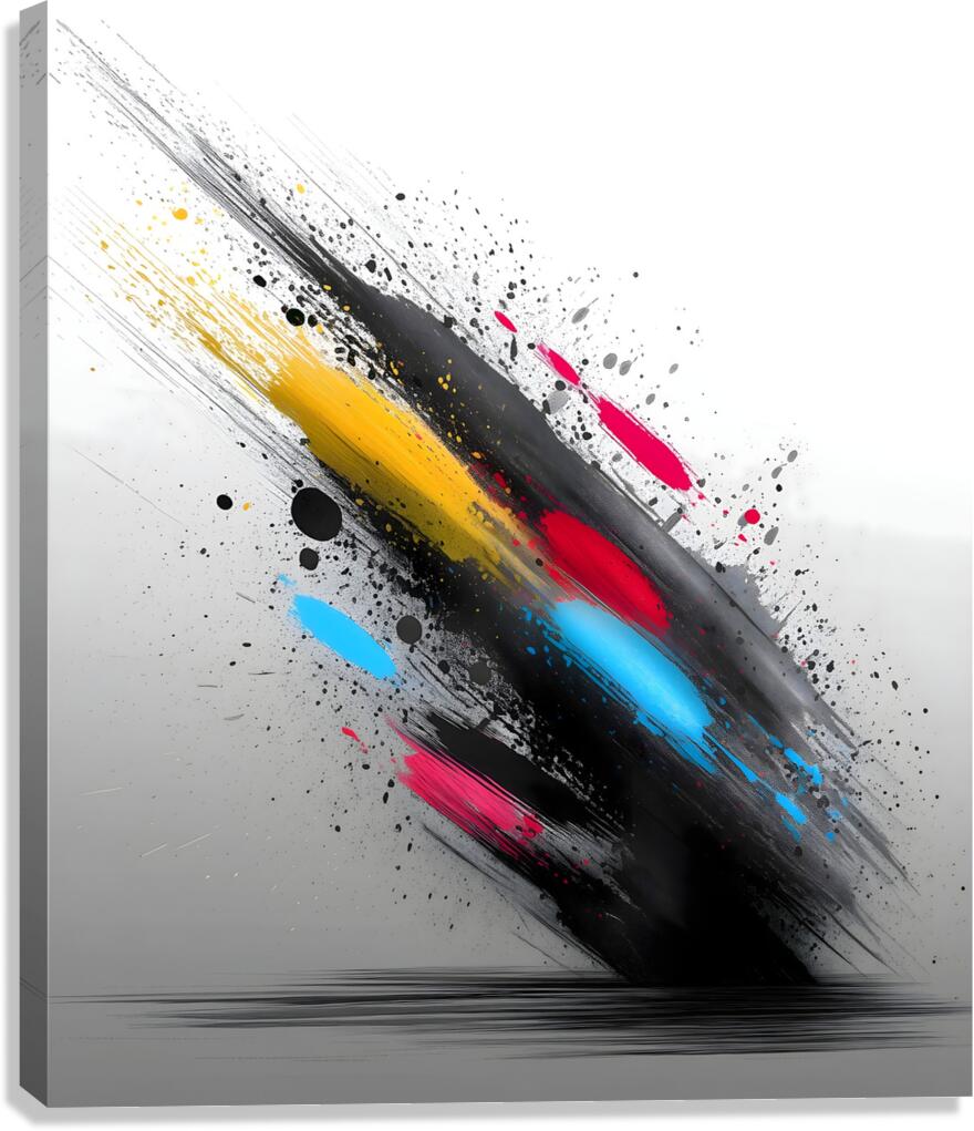 Impact Vector – Color Burst on Gray Print Canvas Print