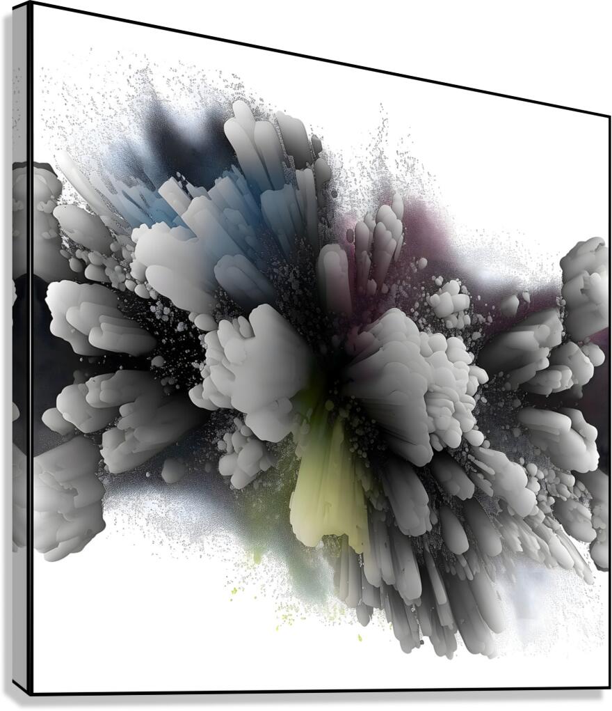 Monochrome Catalyst – Dynamic Monochromatic Abstract Print Canvas Print