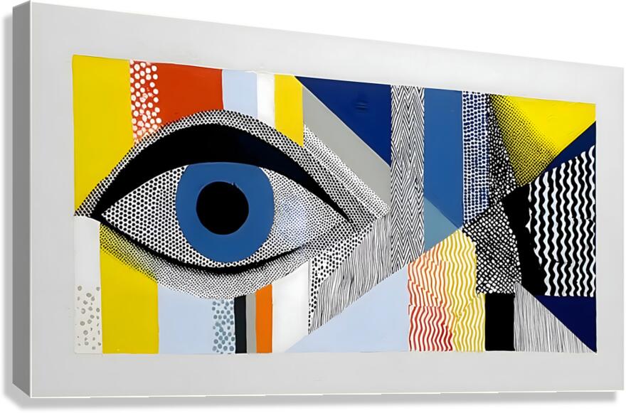Blue-Eyed Geometry – Modern Surreal Eye Print Canvas Print