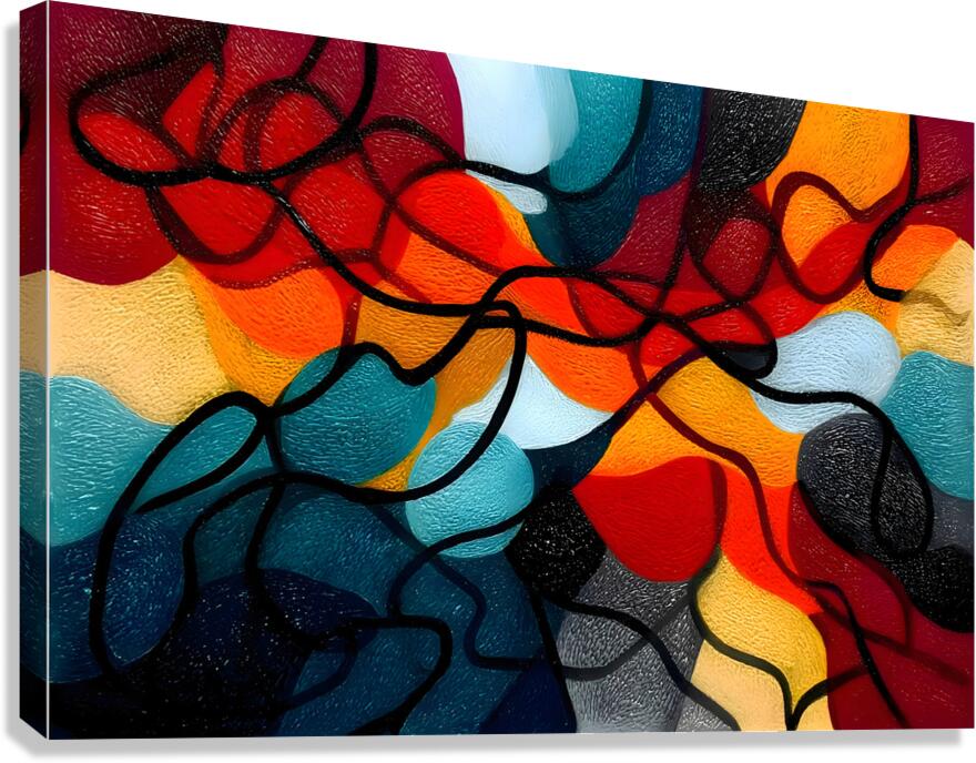 Stained-Glass Sunset – Mosaic Geometry Art Print Canvas Print