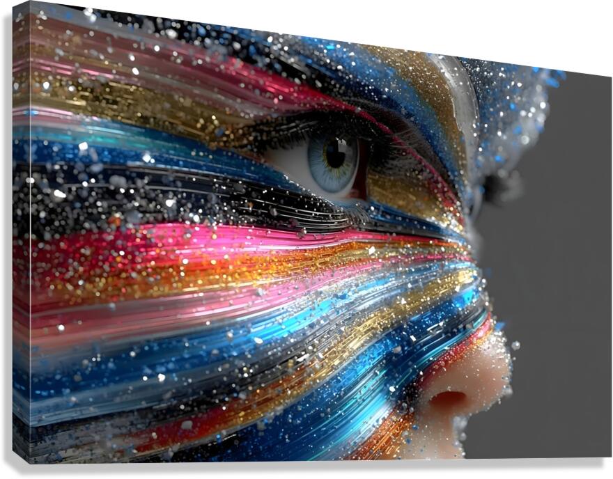 Starry Eyes – Cosmic Portrait Print Canvas Print