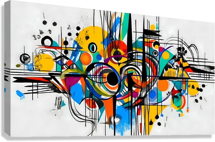 Tantrum – Explosive Line & Color Abstract Print Canvas Print