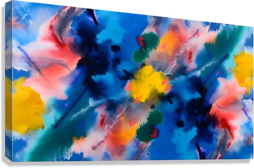 Prismatic Mist – Watercolor Cloud Abstract Print Canvas Print