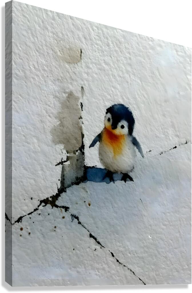 Little Wanderer – Baby Penguin Watercolor Print Canvas Print