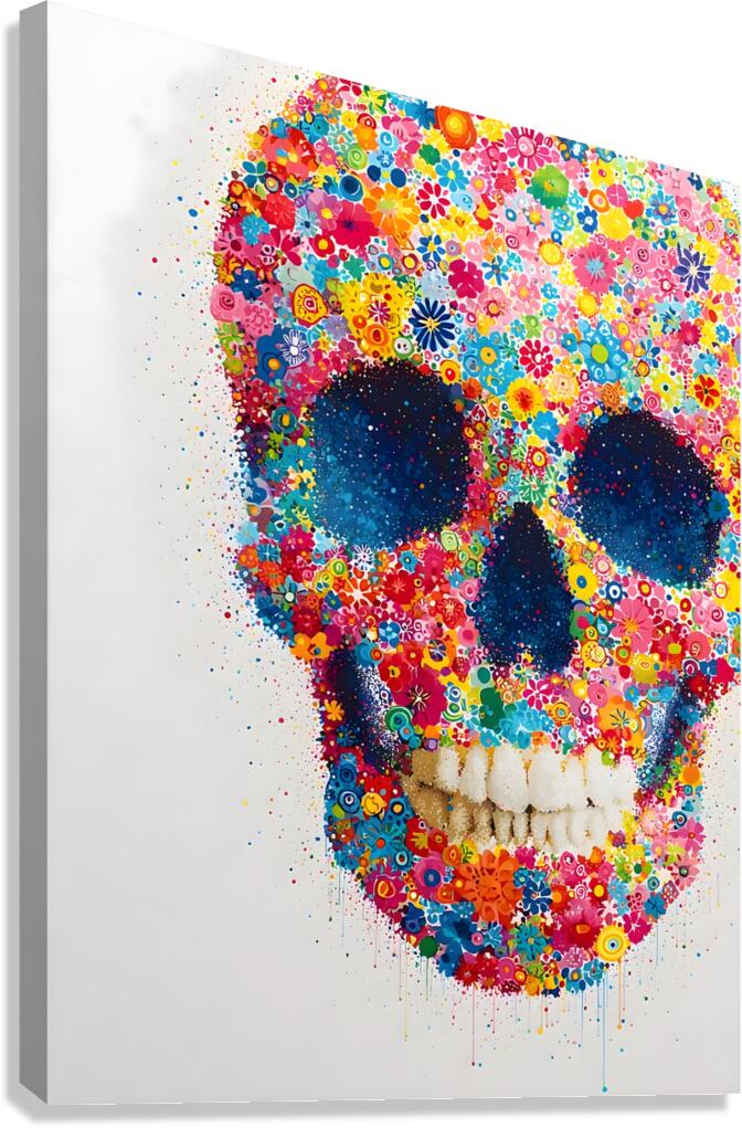 Garden of the Dead – Floral Skull Art Canvas Print