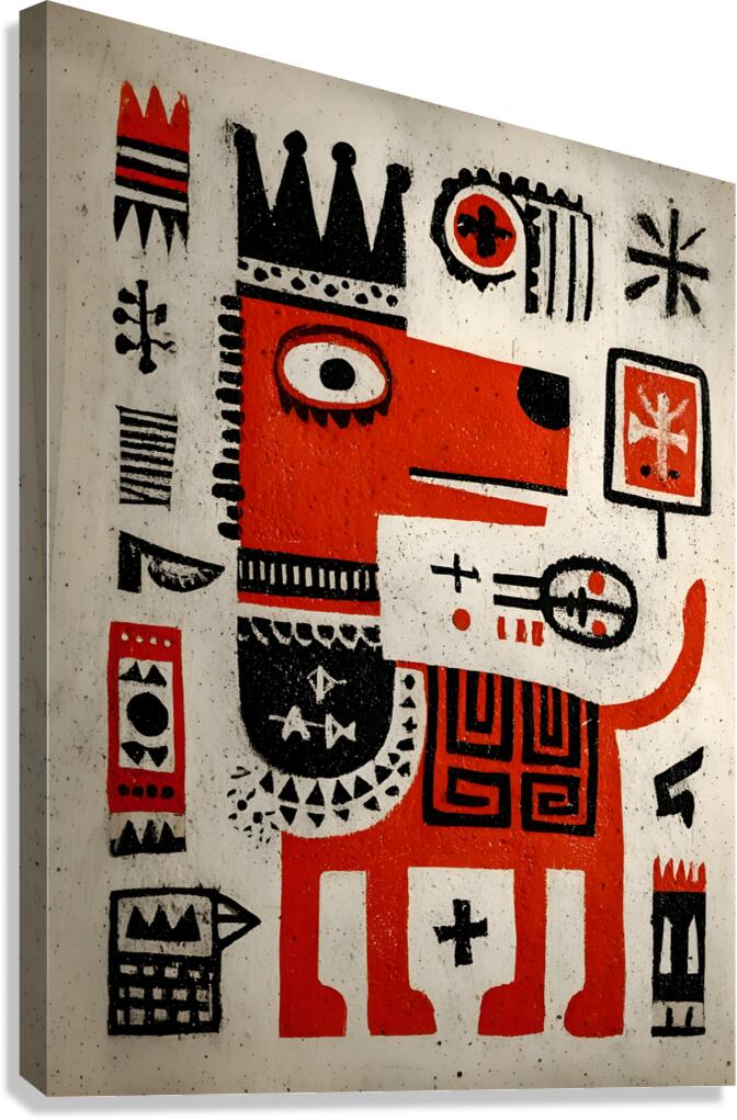 The Red King – Tribal Pop Expressionism Print Canvas Print
