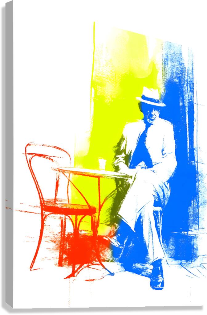 Cafe Chromatique – Modern Abstract Gentleman Print Canvas Print