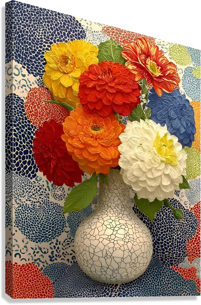 Cracked Bloom – Modern Dahlia Study Print Canvas Print
