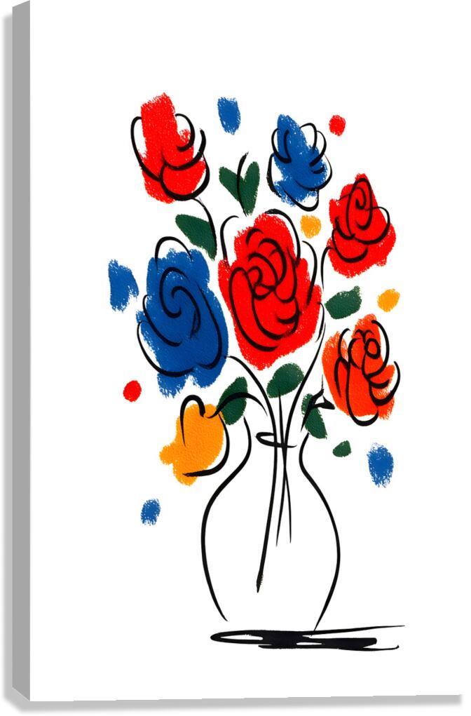 Joyful Lines – Modern Abstract Bouquet Print Canvas Print