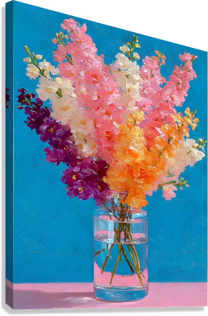 Spectrum Bloom – Multicolor Bouquet Print Canvas Print
