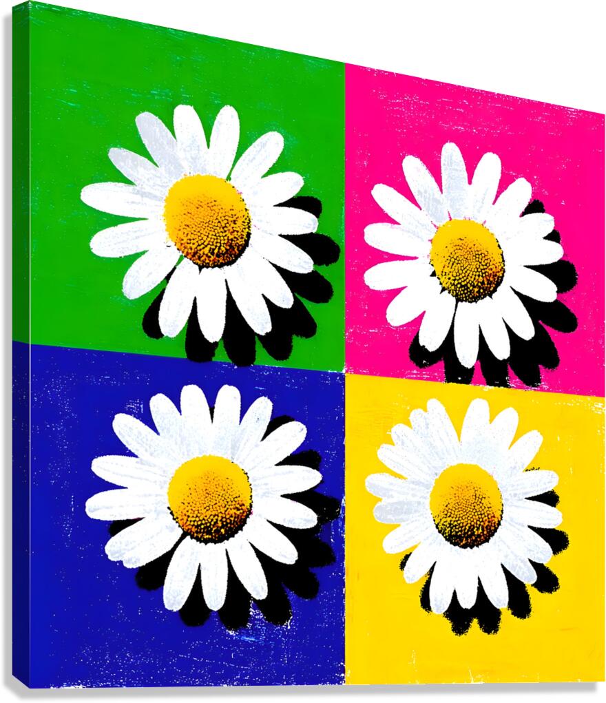 Daisy Days – Color Block Pop Art Print Canvas Print