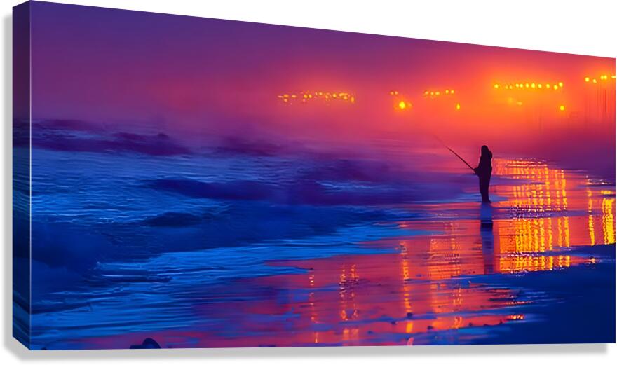 Summer Tide – Night Fishing Print Canvas Print