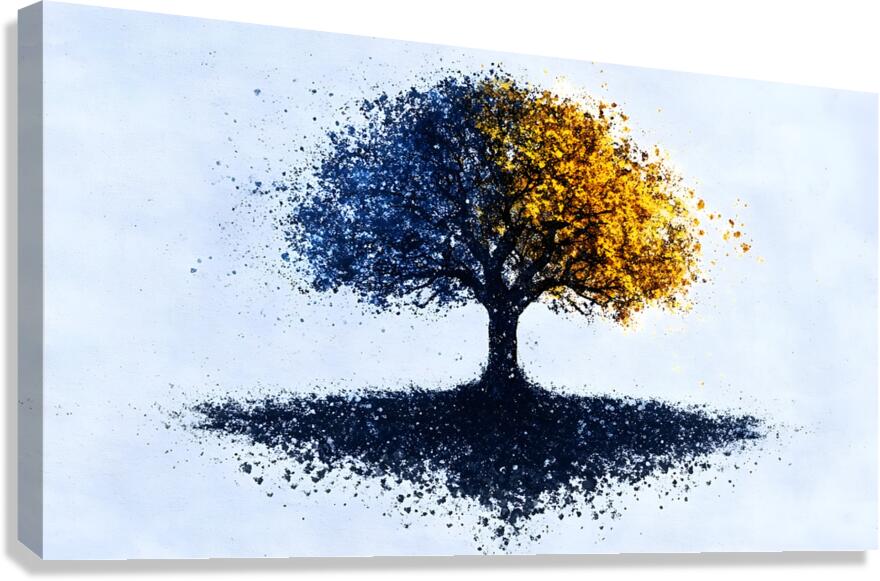 Dual Seasons – Abstract Tree Print Canvas Print