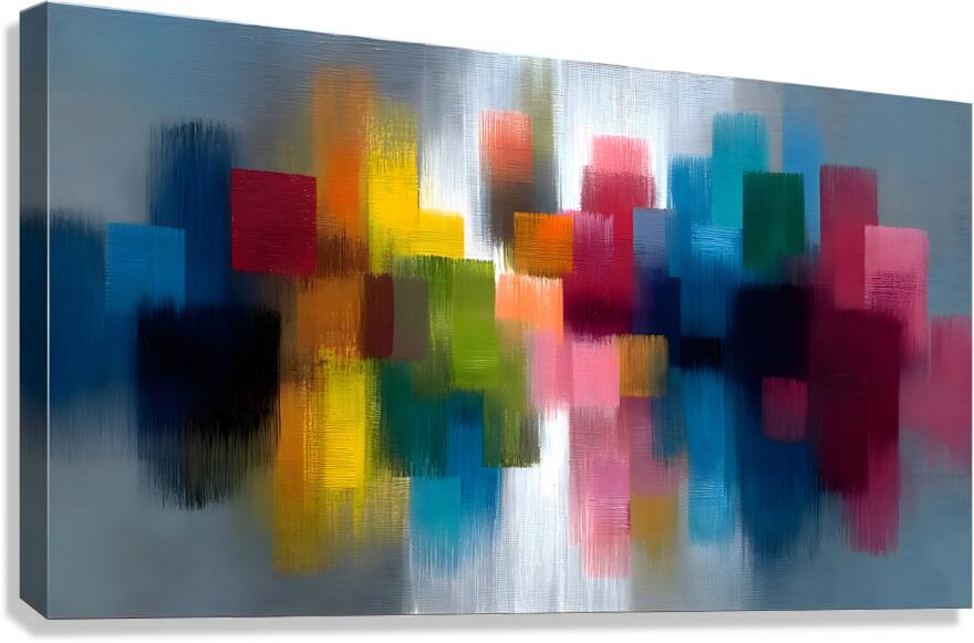 City Echoes - Color Block Abstract Print Canvas Print