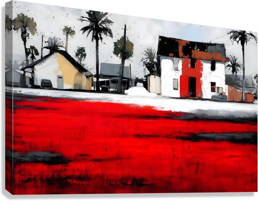 Crimson Lot - Coastal Village Print Canvas Print