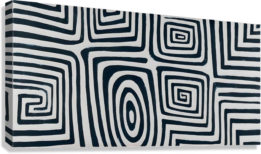 Urban Maze – Monochrome Abstract Print Canvas Print