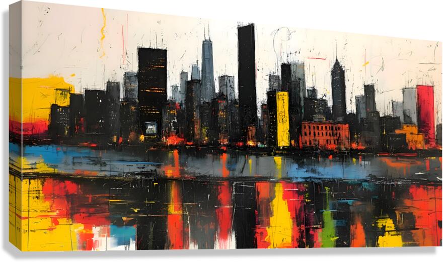City Sparks – Abstract Skyline Print Canvas Print