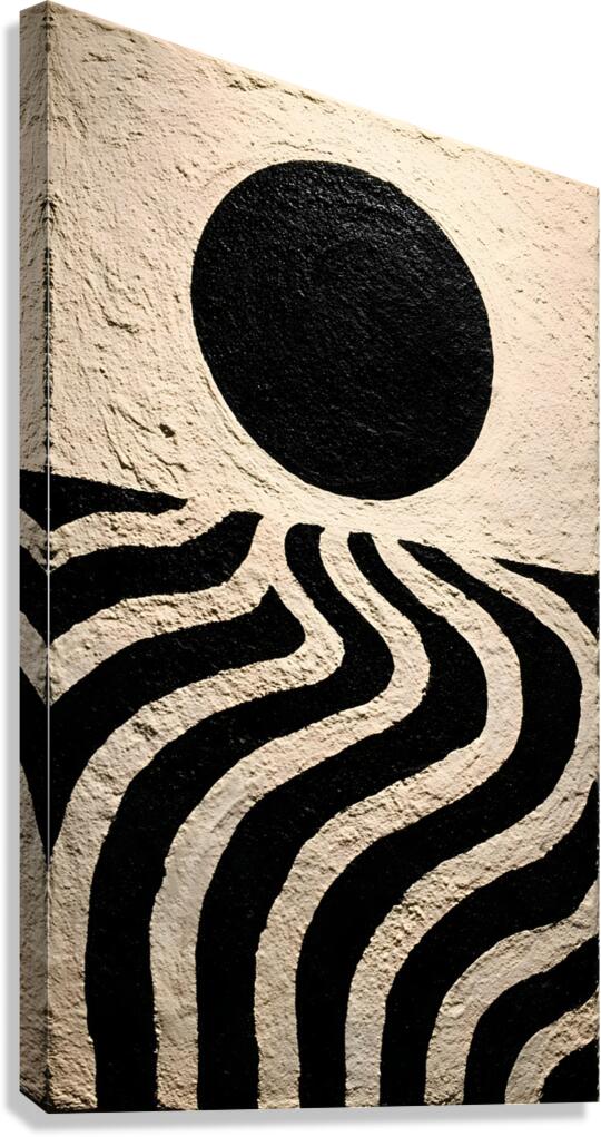 Eclipse Horizon – Minimalist Wave Print Canvas Print