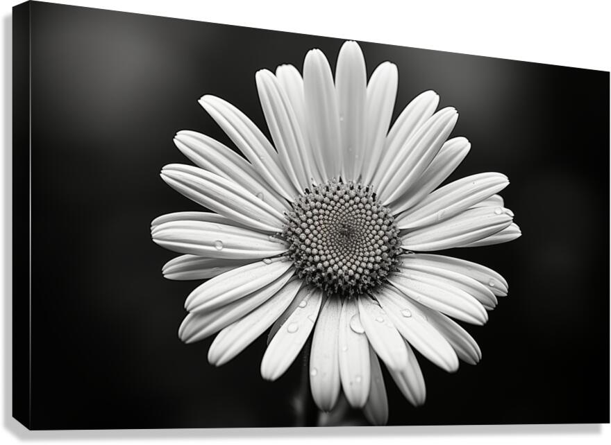 Petals of Memory – Vintage Daisy Landscape Print Canvas Print
