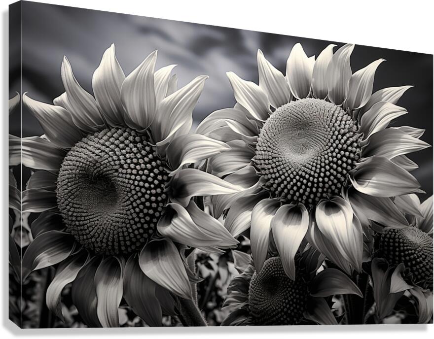 Sunlit Shadows – Dual Sunflower Study Print Canvas Print
