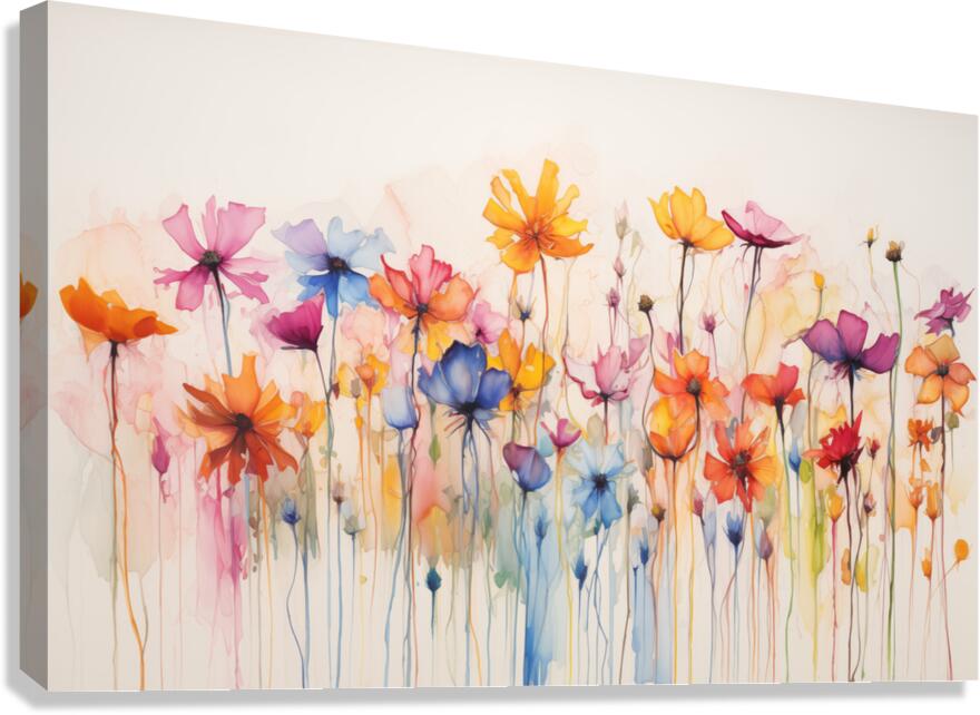Candy Drip Garden – Abstract Floral Print Canvas Print