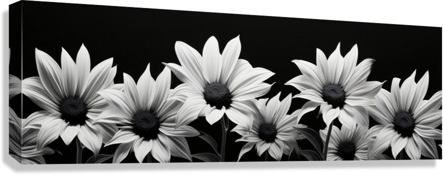 Garden Row – Sunflower Lineup Botanical Art Print Canvas Print