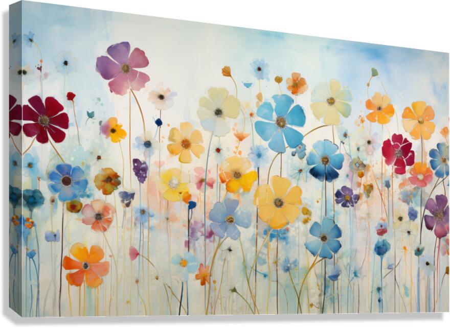 Flower Explosion – Colorful Wildflower Meadow Art Print Canvas Print