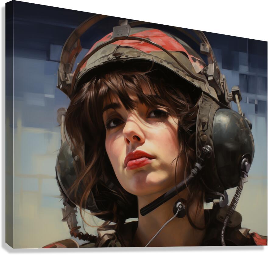 Woman Of War - Modern Valkyrie Portrait Art Prints Canvas Print