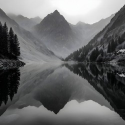 The Mirror Of Solitude - Monochrome Landscape Art Prints