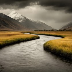 Where the Waters Run - Minimal Landscape Art Prints