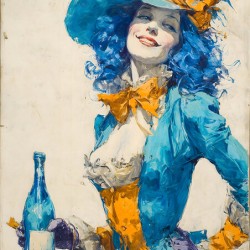 Sonrisa de Champan – Champagne Smile Vintage Poster Art Print
