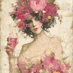 La Dame en Fleurs – The Lady in Bloom Vintage Poster Art Print