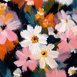 Petales Sauvages A Minuit - Wild Petals At Midnight - Nocturne Floral Art Prints