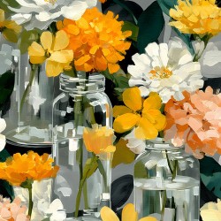 Fleurs Captives - Captive Flowers - Botanical Collage Art Prints