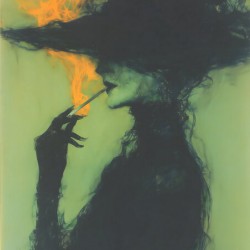 Smoke and Shadows – Vintage Noir Portrait Art Print