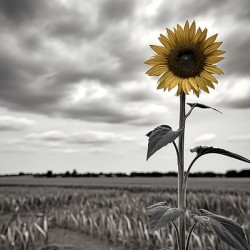 Hope In Contrast - Minimal Sunflower Art Prints