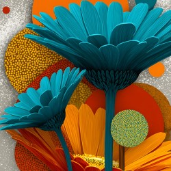 Atomic Petals – Modern Floral Art Print