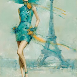 The Lady in Turquoise – Vintage Fashion Art Print