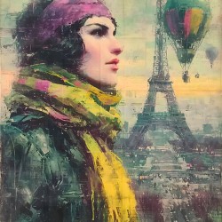 Against the Parisian Wind – Vintage Fashion Art Print