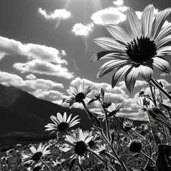 Bloomscape – Wide Field Floral Monochrome Art Print