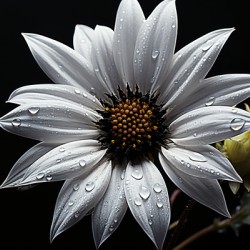 Majestic Macro – Monochrome Sunflower Close-Up Art Print